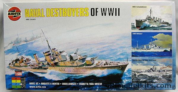 Airfix 1/600 HMS Campbelltown Hotspur Narvik Cossack Naval Destroyers of WWII, 05204 plastic model kit