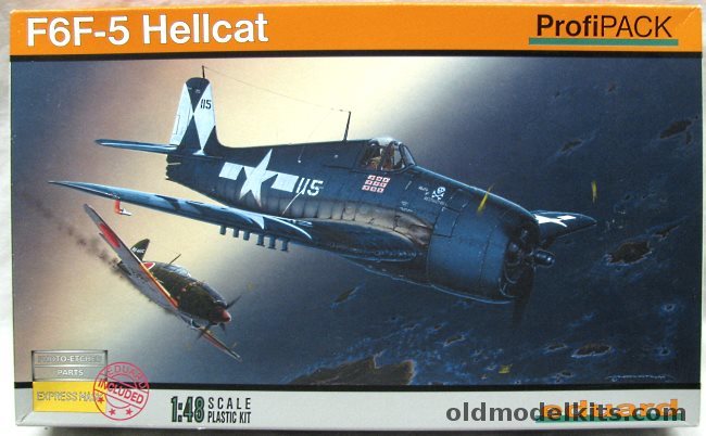 Eduard 1/48 Grumman F6F-5 Hellcat Profipack - David McCampbell 'Minsi III' USS Essex Oct 25 1944 / Carl Brown 'Paper Doll' VF27 USS Princeton Oct 24 1944 / VF-83 'Death and Destruction' USS Essex May 5 1945 / Leo McCuddin VG-20 USS Enterprise Oct 1944, 8222 plastic model kit