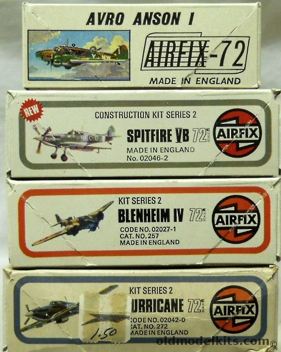 Airfix 1/72 Avro Anson I / TWO Spitfire VB / Blenheim IV / TWO Hurricane IV RP, 289 plastic model kit