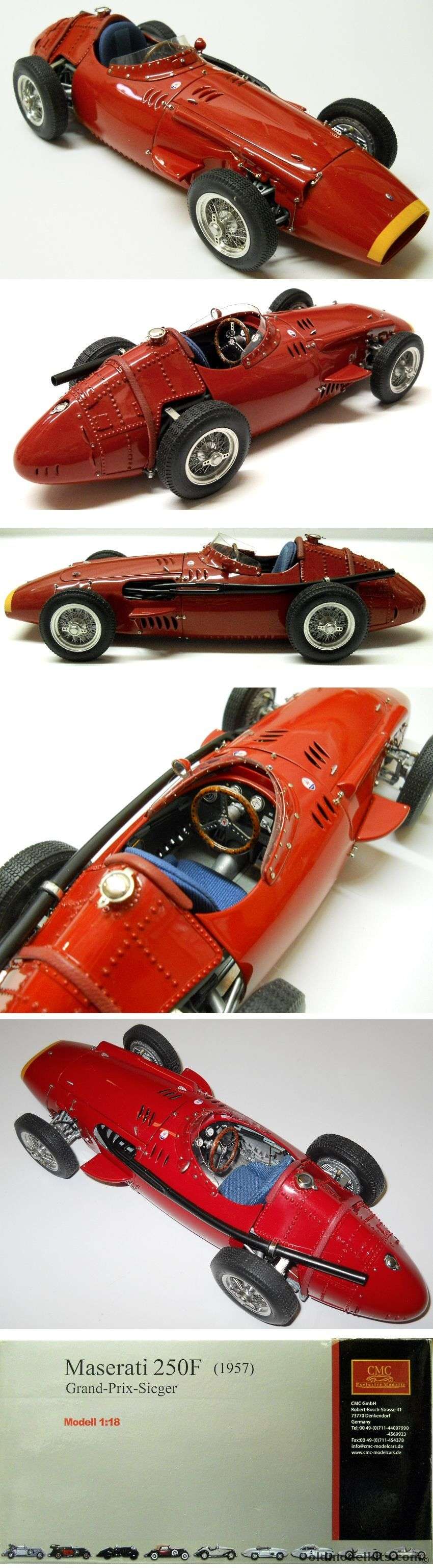 CMC 1/18 Maserati 250F 1957 Grand-Prix Sieger - Extremely Detailed Factory Built Display Model, M-051 plastic model kit