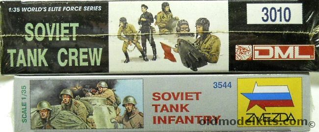 Dragon 1/35 Soviet Tank Crew  / Zvezda Soviet Tank Infantry, 3010 plastic model kit