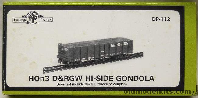 Durango Press 1/87 D&RGW Hi-Side Gondola HOn3 Narrow Gauge, DP-112 plastic model kit
