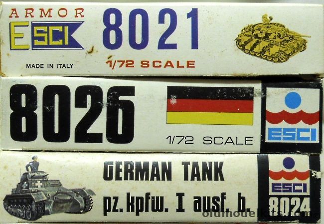 ESCI 1/72 FOUR Panzer III Pz.Kpfw.III Ausf N/m / TWO Panther Pz.Kpfw.V Ausf A / TWO Panzer I Pz.Kpfw.I Ausf B, 8021 plastic model kit