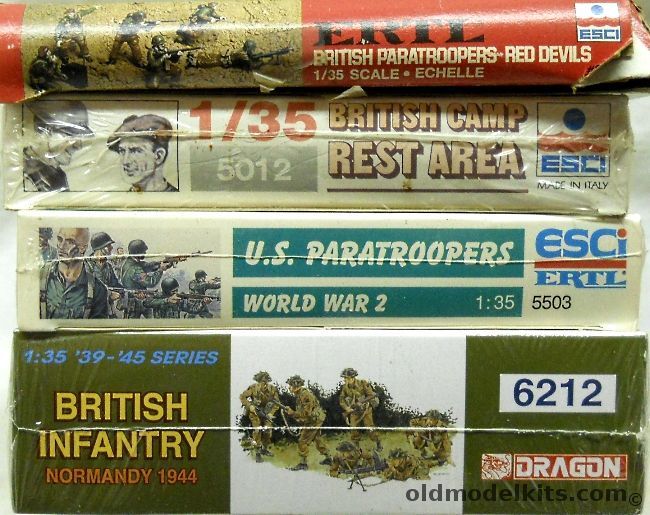 ESCI 1/35 British Paratroopers Red Devils / British Camp Rest Area / World War II US Paratroopers / Dragon #6212 British Infantry Normandy 1944, 8571 plastic model kit