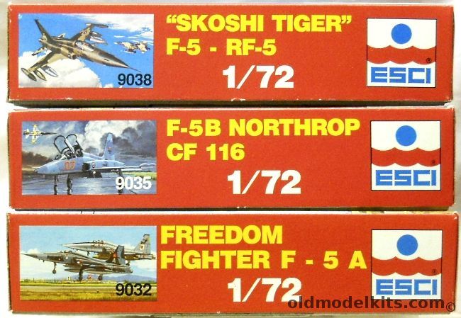 ESCI 1/72 TWO Skoshi Tiger Northrop F-5C  RF-5  CF-5 / TWO F-5B CF-116 / TWO F-5A, 9038 plastic model kit