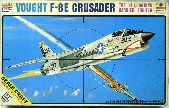 ESCI 1/48 LTV F-8E Crusader - VF-162 USS Oriskany / VMF-312 Marines / French Navy Flotille 14 F - (F8), SC-4011 plastic model kit