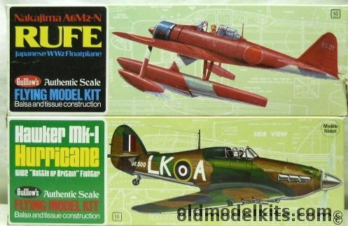 Guillows Nakajima A6M2-N Rufe 16 inch Wingspan And Hawker Hurricane 16.5 Inch Wingspan - Flying Balsa Wood Aircraft, 507 plastic model kit