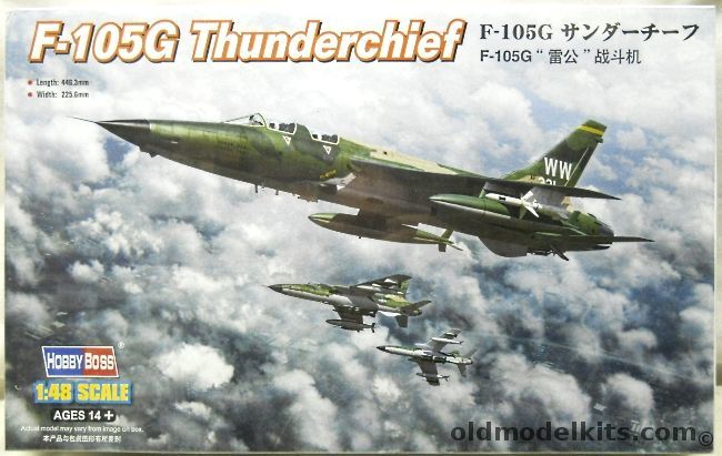 Hobby Boss 1/48 F-105G Thunderchief Wild Weasel - Plus Three Eduard PE Sets, 80333 plastic model kit