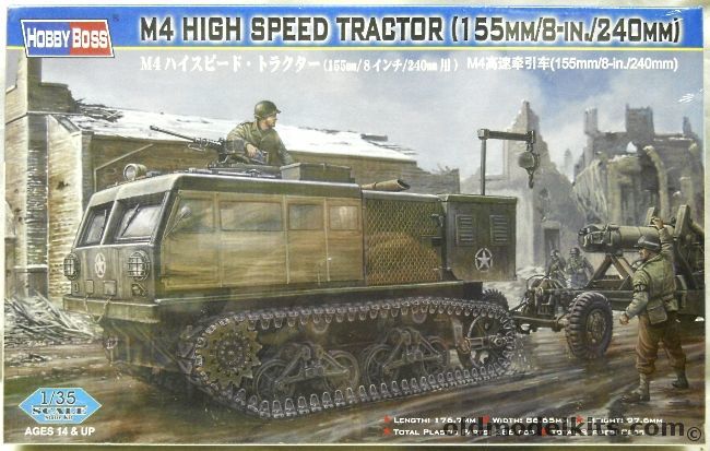 Hobby Boss 1/35 M4 High Speed Tractor (155mm / 8 inch / 240mm), 82408 plastic model kit