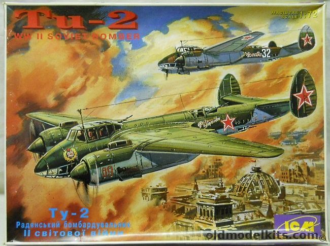 ICM 1/72 Tu-2 World War II Soviet Bomber - Decals For 5 Different USSR Aircraft / One Indonesian Air Force 1954 / One Polish Air Force 1952, 72031 plastic model kit