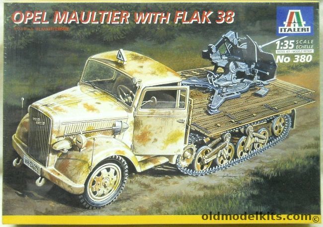 Italeri 1/35 Opel Maultier Sd.Kfz.3 Half Track With Flak 38 Gun, 380 plastic model kit
