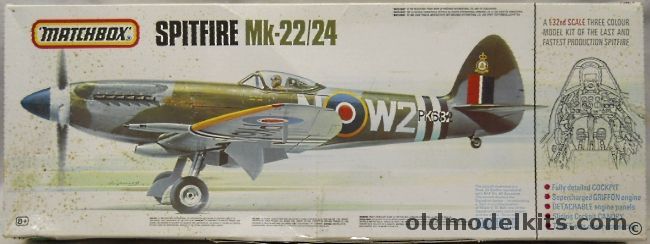 Matchbox 1/32 Spitfire Mk.22 / 24 -  RAF (2) or Egyptian Air Forces, PK-501 plastic model kit