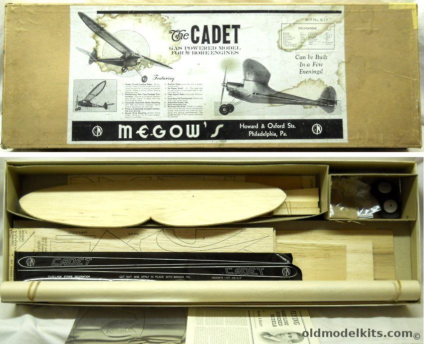 Megow The Cadet - 51.5 Inch Wingspan Early Gas Free Flight Aircraft, E-17 plastic model kit