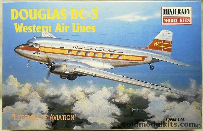 Minicraft 1/144 Douglas DC-3 Western Air Lines, 14458 plastic model kit