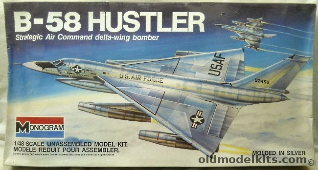 Monogram 1/48 Convair B-58 Hustler, 5704 plastic model kit