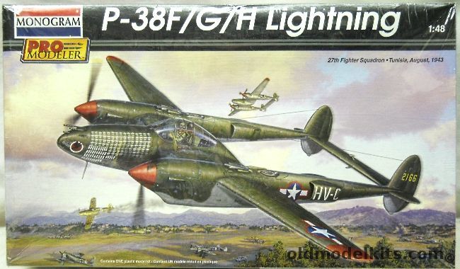 Monogram 1/48 P-38F/G/H Lightning - Pro Modeler (P-38), 85-5974 plastic model kit