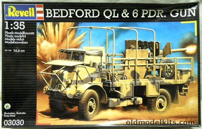 Revell 1/35 Bedford QL And 6 Pdr Gun - 1st Armoured Division 11th Royal Horse Artillery El Alamein 1942 / 4th Armoured Brigade North Africa 1942 / Unknown Unit Great Britain 1943, 03030 plastic model kit