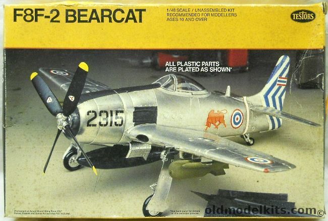 Testors 1/48 F8F-2 Bearcat - Chrome Plated - (F8F), 215 plastic model kit