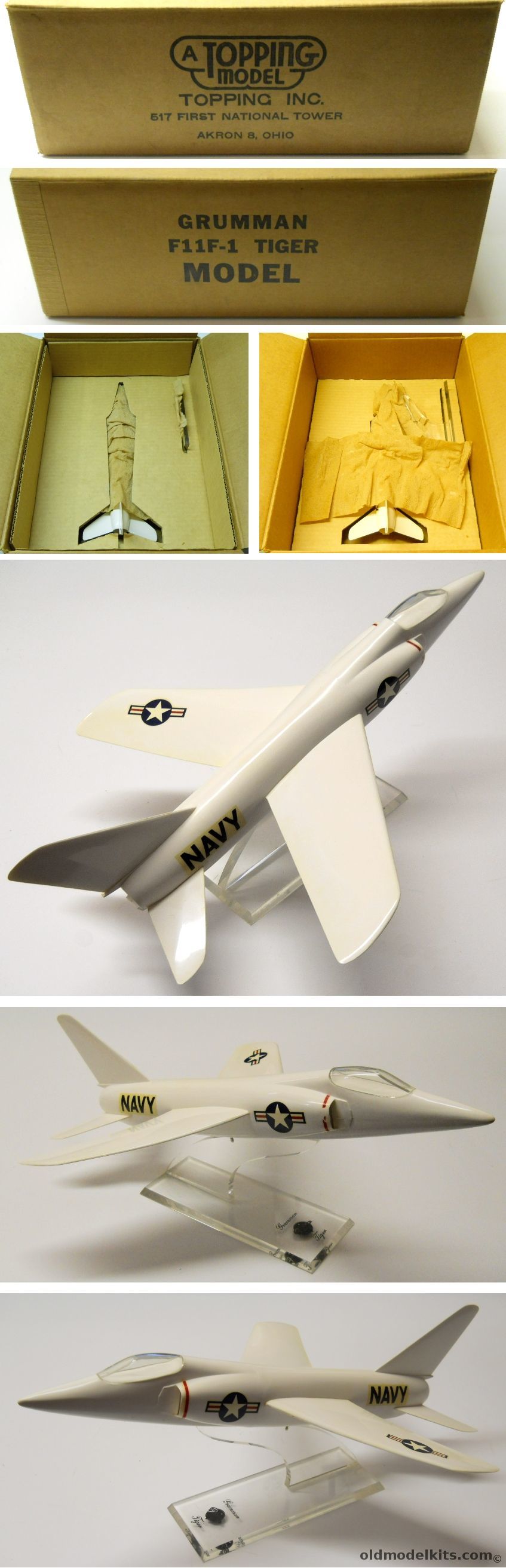 Topping Grumman F11F-1 Tiger - Factory Desktop Model In The Original Topping Box plastic model kit