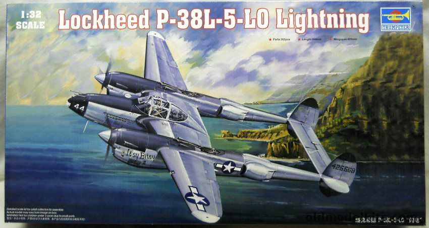 Trumpeter 1/32 Lockheed P-38 L-5-LO Lightning With SAC Metal Landing Gear and War Birds Decals For Gung Ho and Little Buckaroo - (P38L P38L5LO), 02227 plastic model kit