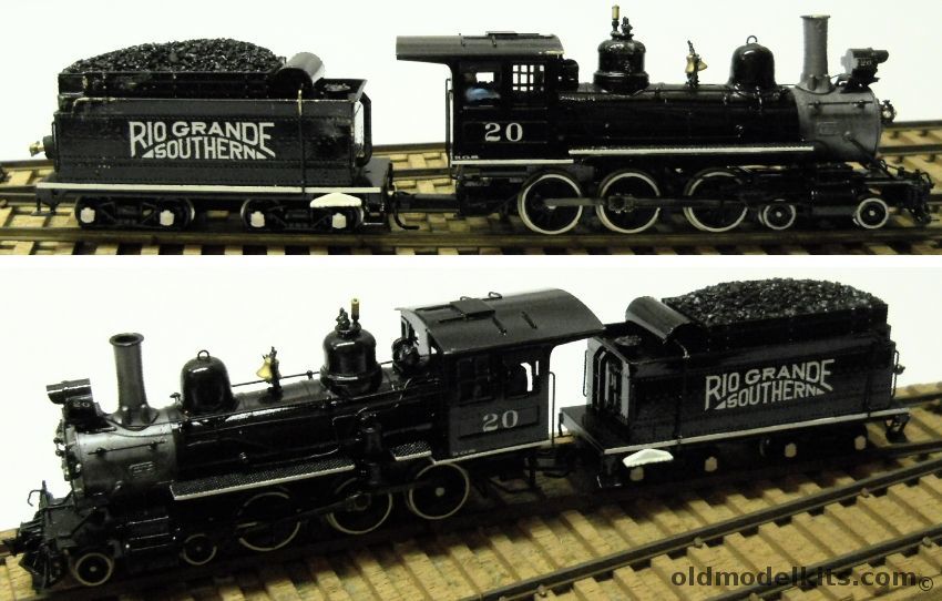United 1/87 Rio Grande Southern Narrow Gauge HOn3 No. 20 4-6-0 Brass Locomotive With Tender plastic model kit