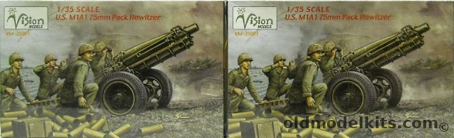 Vision 1/35 TWO US M1A1 75mm Pack Howitzer, VM-35001 plastic model kit