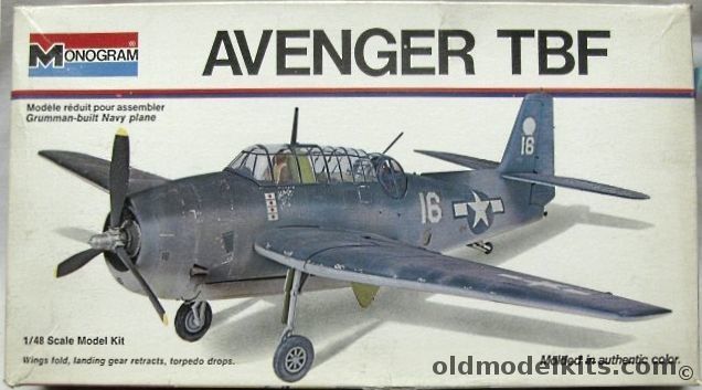 Monogram 1/48 Grumman TBF Avenger - White Box Issue, 6829 plastic model kit