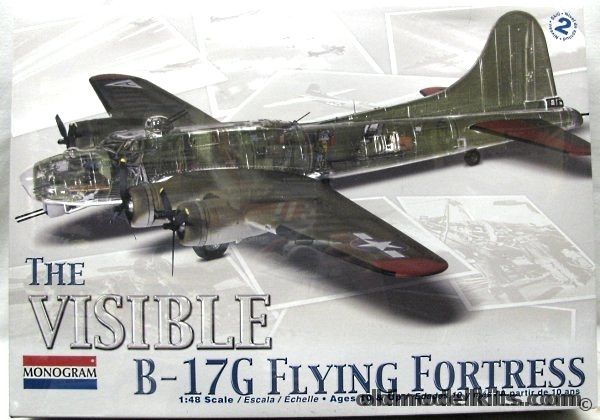Monogram 1/48 The Visible B-17G Flying Fortress - With Clear Fuselage Half And Full Interior, 85-5614 plastic model kit