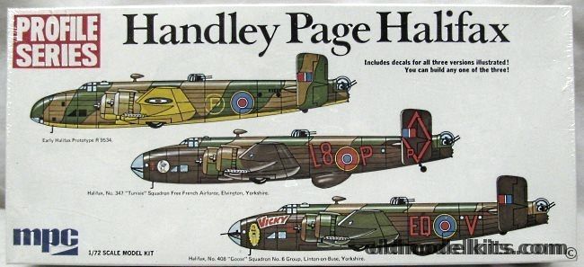 MPC 1/72 HP Halifax Profile Series - Prototype R9543 / No.347 'Tunisie' Free French Air Force / No.408  'Goose' Sq  No.6 Group Yorkshire, 2-2504 plastic model kit