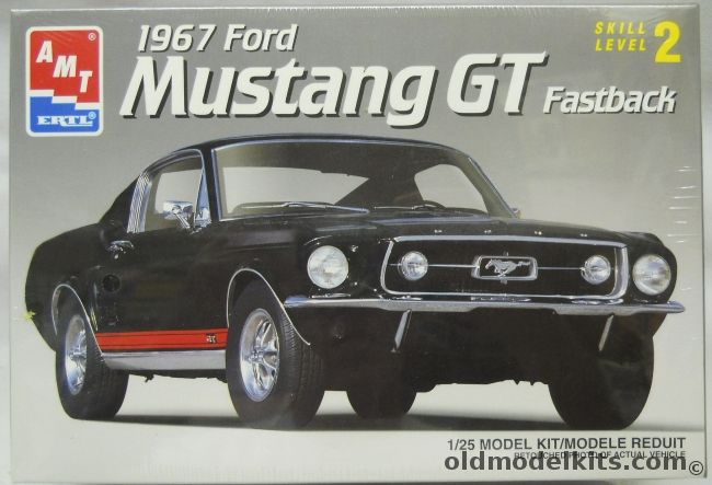 AMT 1/25 1967 Ford Mustang GT Fastback, 6631 plastic model kit