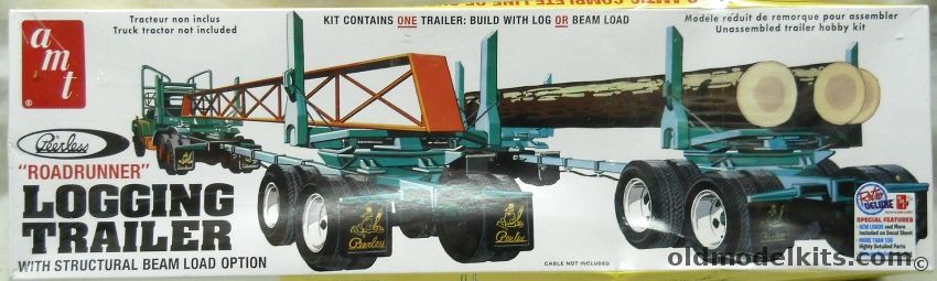 AMT 1/25 Peerless Roadrunner Logging Trailer With Log or Beam Load, AMT-1103 plastic model kit