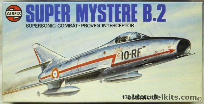 Airfix 1/72 Super Mystere B.2 Japan Issue - French 10-RF or 12-ZQ / Israeli Air Force 325 or 708, X301-450 plastic model kit