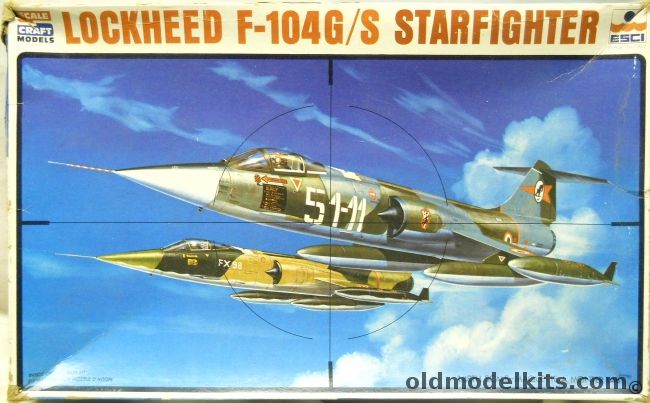 ESCI 1/48 F-104 G/S Starfighter - (2) Italian / Belgian / Spanish / Canadian RCAF / Greek / USAF, SC-4004 plastic model kit