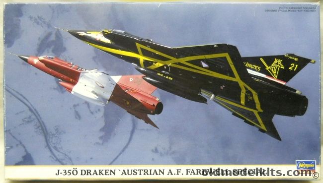 Hasegawa 1/72 TWO Saab J-350 (J-35) Draken  Austrian Air Force Fairwell Special, 00386 plastic model kit