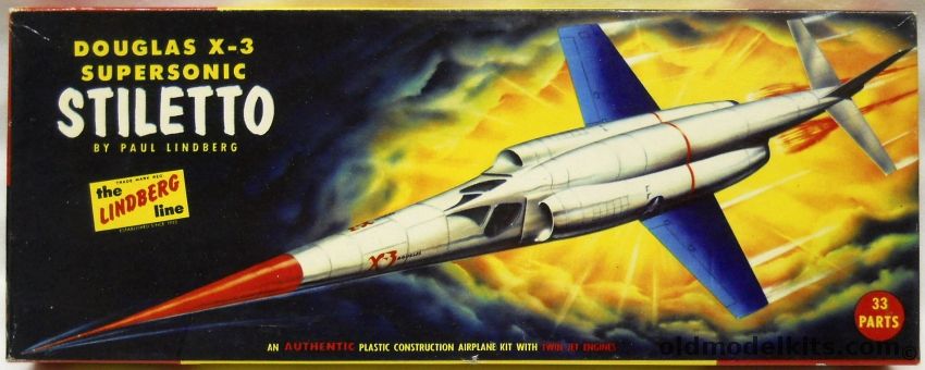 Lindberg 1/48 Douglas X-3 Stiletto, 530-98 plastic model kit