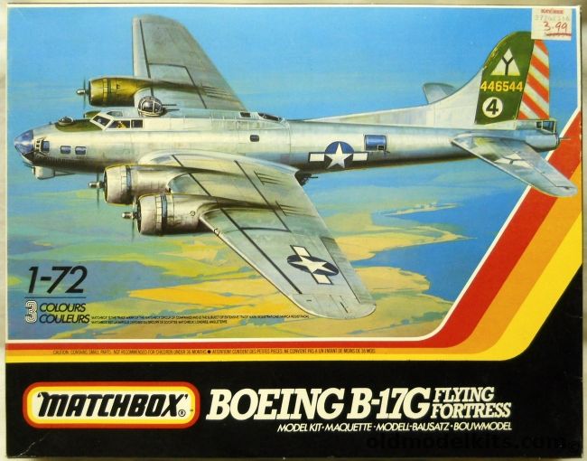 Matchbox 1/72 Boeing B-17G Flying Fortress - 'Kwiturbitchin II' 414 BS 97 BG 15 Air Force Italy 1945 / 'Hikin' For Home' 322 BS 91 BG 8th Air Force / '2nd Patches' 346 BS 99 BG 15th Air Force Italy 1944, PK-603 plastic model kit