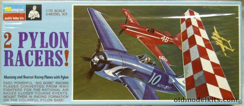 Monogram 1/72 2 Pylon Air Racers F8F And P-51B - With Racing Pylon Stand, PA218-150 plastic model kit
