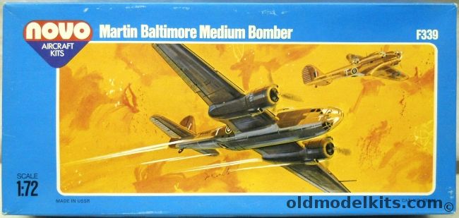 Novo 1/72 Martin Baltimore Medium Bomber - French Air Force Rayak Syria 19454 / B Flight No 500 Sq RAF Italy 1944-45 Flown By Lt. Pallett SAAF South Africa - (ex Frog), F339 plastic model kit