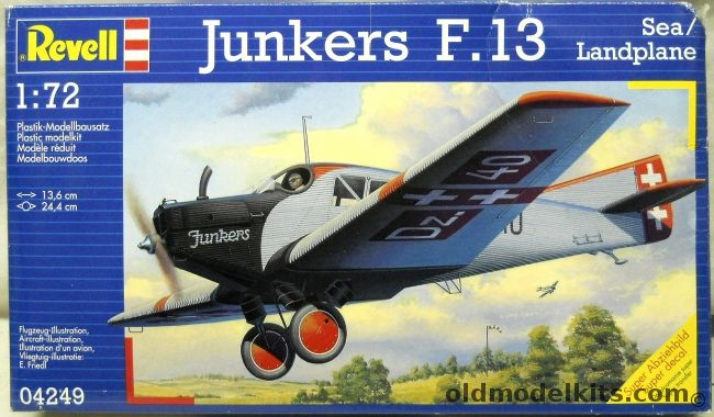 Revell 1/72 Junkers F-13 Land Or Float Plane Swiss / Austrian / 2 German - (F13), 04249 plastic model kit
