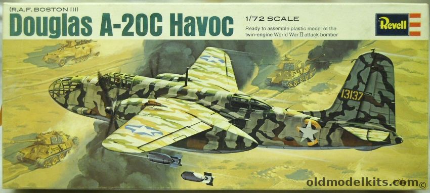 Revell 1/72 Douglas A-20C Havoc or RAF Boston III - Great Britain Issue, H115 plastic model kit
