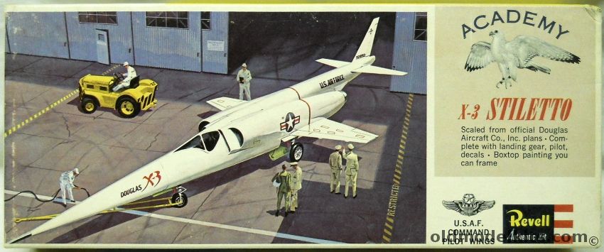 Revell 1/65 Douglas X-3 Stiletto Research Aircraft - Academy Issue, H122-79 plastic model kit