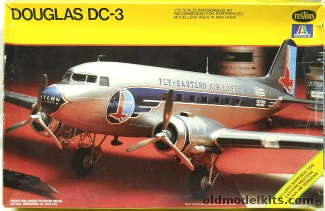 Testors 1/72 Douglas DC-3 - Eastern Airlines /  Western / Pan Am Airlines, 879 plastic model kit