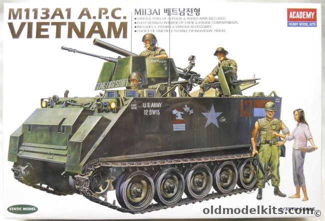 Academy 1/35 M113A1 APC Vietnam - (M113) - Decals For Three Versions, 1389 plastic model kit