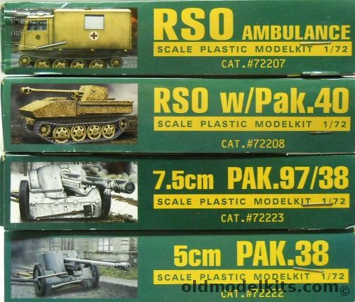 Ace 1/72 RSO Ambulance / RSO With Pak 40 / 7.5cm Pak 97/38 / 5cm Pak 38, 72207 plastic model kit