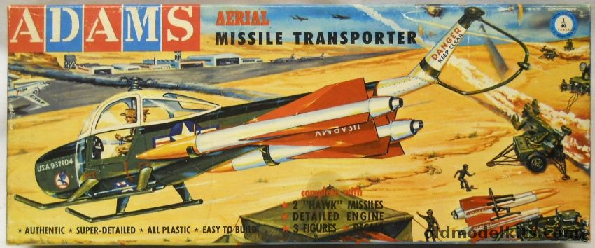 Adams 1/40 Aerial Missile Transporter - Cessna YH-41 With Hawk Missiles - BAGGED, K-158-98 plastic model kit