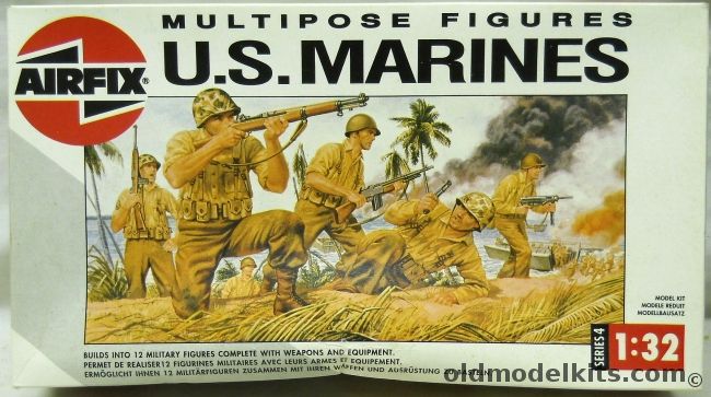 Airfix 1/32 US Marines 1941-1945 - 12 Multipose Figures And Accessories, 04583 plastic model kit