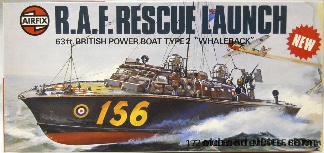 Airfix 1/72 RAF Rescue Launch - 63 Ft British Power Boat Type 2 Whaleback, 05281-2 plastic model kit