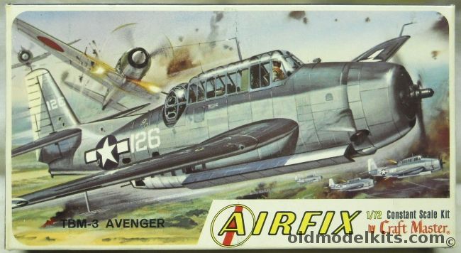 Airfix 1/72 Grumman TBM-3 Avenger - Craftmaster Issue - CV-10 USS Yorktown or CV-20 USS Bennington, 1301-70 plastic model kit