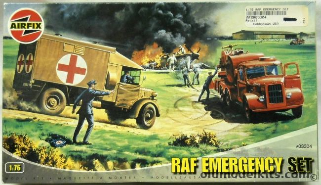 Airfix 1/76 Emergency Set - Austin K.2 Ambulance and Austin K.6 Chassis Crash Tender, A03304 plastic model kit