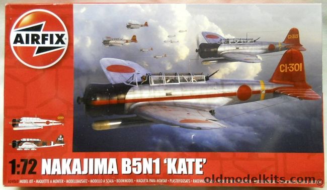 Airfix 1/72 Nakajima B5N1 Kate - IJN Zuhio Aircraft Carrier 1941 / 14 Kotutai Sanzoo Dao South China 1938-39, A04060 plastic model kit